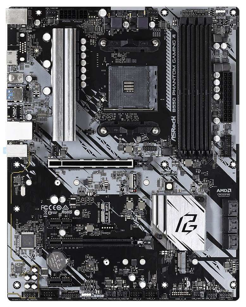 Материнська плата AsRock B550 Phantom Gaming 4 (B550 Phantom Gaming 4) (Socket AM4, AMD B550, Micro-ATX) - изображение 1