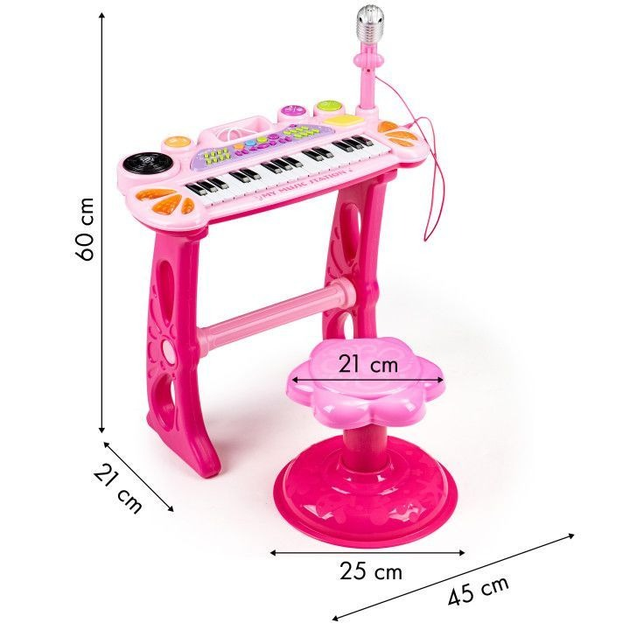 Синтезатор для дітей EcoToys піаніно з мікрофоном mp3 HC490441 PINK (5903769970148) - зображення 5