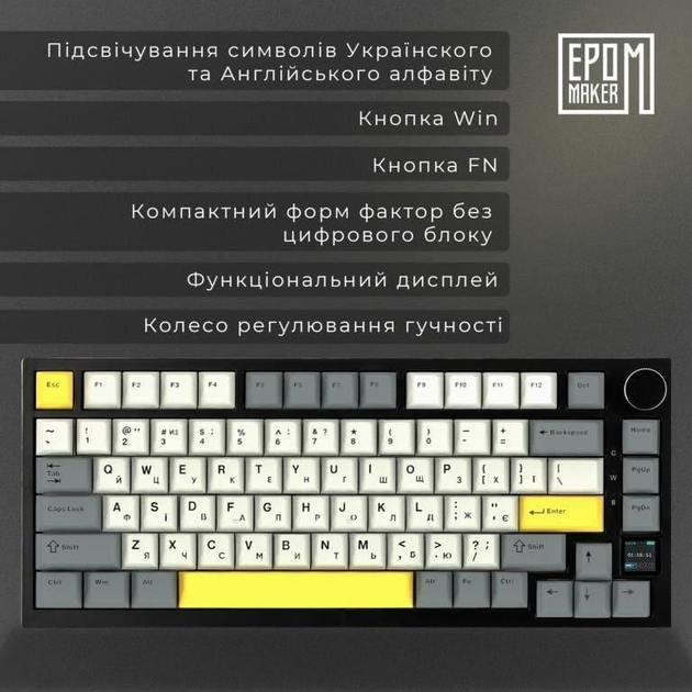 Клавіатура Epomaker AK820 Pro Gift Switch Black (AK820-PRO-BG) - зображення 8