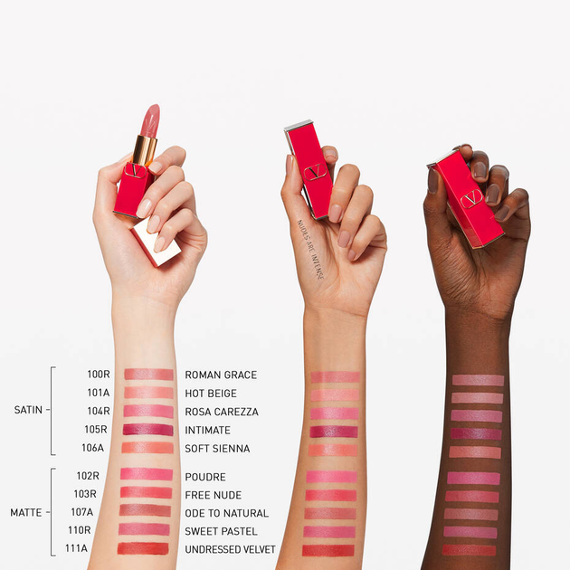 Szminka Valentino Rosso Valentino matowa 102R Poudre 3.4 g (3614273229173) - obraz 4
