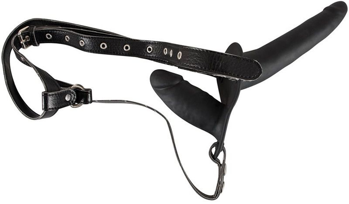 Двойной страпон Double Strap On Black Silicone (18403000000000000) - изображение 2