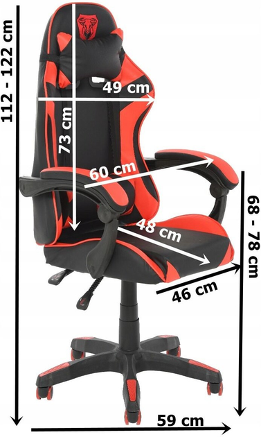 Крісло для геймерів OTE Racer-X чорно-червоне (5908221408849) - зображення 14