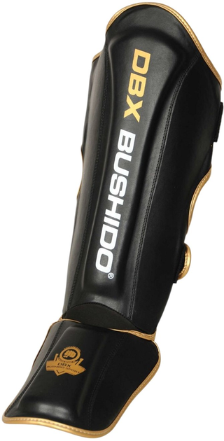 Ochraniacze piszczele i stopy Bushido SP-10v4 M Black/Gold (5902539015966) - obraz 3