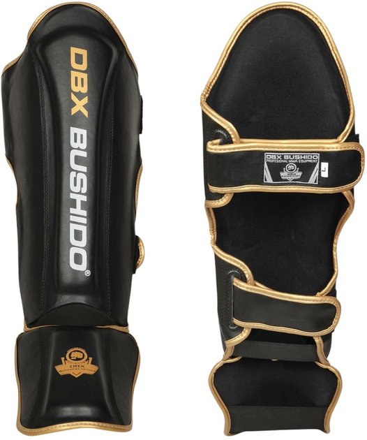 Ochraniacze piszczele i stopy Bushido SP-10v4 L Black/Gold (5902539015973) - obraz 6