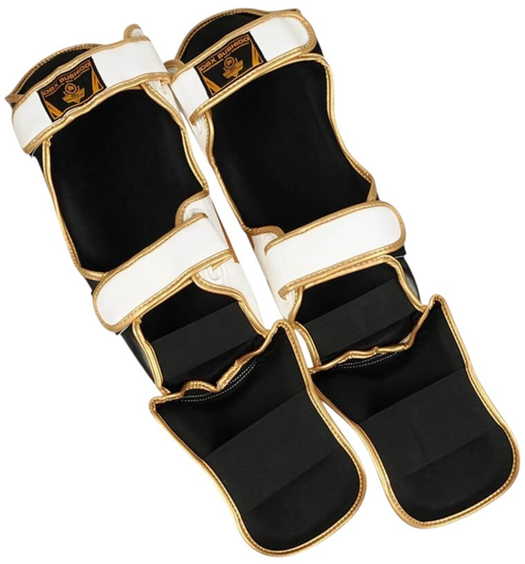 Ochraniacze piszczele i stopy Bushido SP-10v5 L White/Black/Gold (5902539018370) - obraz 5