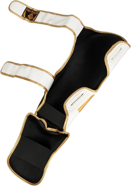 Ochraniacze piszczele i stopy Bushido SP-10v5 XL White/Black/Gold (5902539018387) - obraz 6