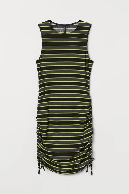 Сукня H&M XS сірий меланж, салатовий в смужку, чорний 503963242 - Фото 1 Сукня H&M XS сірий меланж, салатовий в смужку, чорний 503963242 - зображення 1