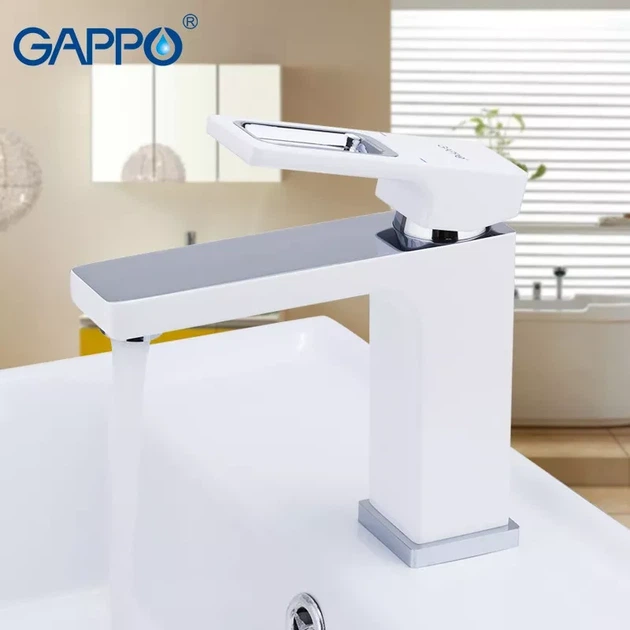 Смеситель для умывальника GAPPO G1017-8 белый/хром - изображение 3