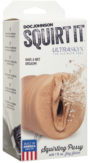 Мастурбатор Doc Johnson Squirt It: Squirting Pussy Stroker with Joy Juice цвет телесный-карамель (21802852000000000) - изображение 3