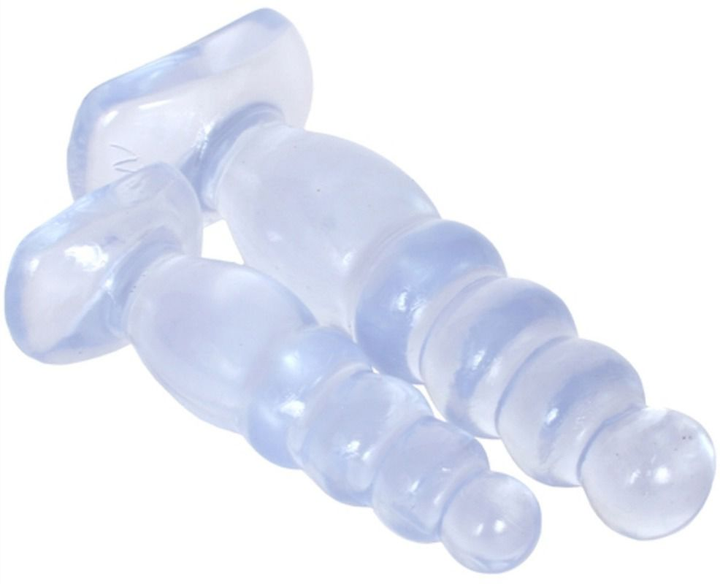 Комплект из 2х анальных пробок Doc Johnson Crystal Jellies Anal Delight Traner цвет прозрачный (12651041000000000) - изображение 2