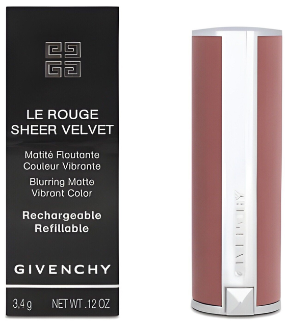 Szminka Givenchy Le Rouge Sheer Velvet Matte Refillable N37 Rouge Graine 3.4 g (3274872429192) - obraz 5