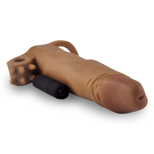 Насадка на пеніс з вібрацією Pleasure X-Tender Series Perfect for 5-6.5 inches Erect Penis колір коричневий (+18913014000000000) - зображення 8