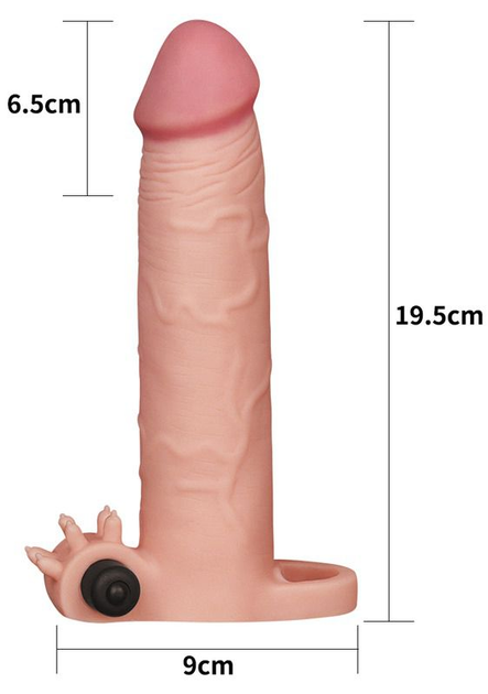 Насадка на пеніс з вібрацією Pleasure X-Tender Series Perfect for 5-6.5 inches Erect Penis колір тілесний (18911026000000000) - зображення 5