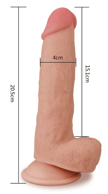 Фаллоимитатор Lovetoy Sliding Skin Dual Layer Dong 7.5 Inch (20548000000000000) - изображение 7