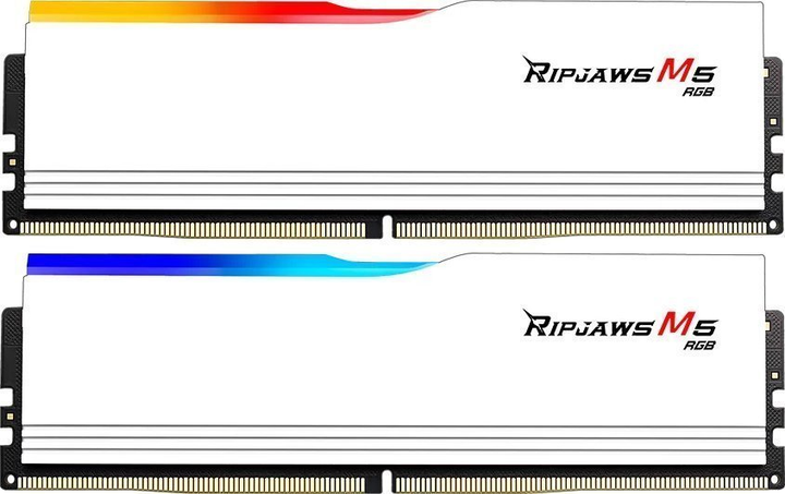 Pamięć RAM G.Skill DDR5-6400 32768MB PC5-51200 (Kit of 2x16384) Ripjaws M5 White (F5-6400J3648F16GX2-RM5RW) - obraz 1