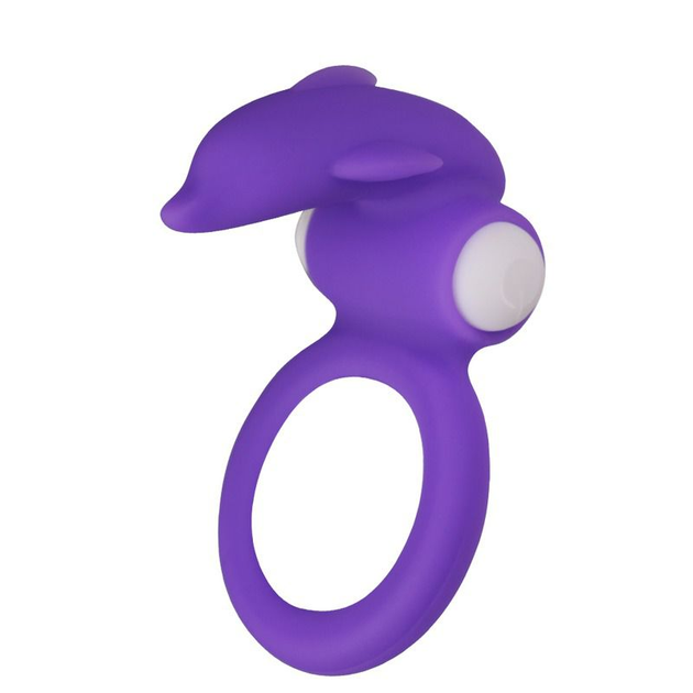 Ерекційне кільце з вібрацією X-Basic Dolphin Silicone Cockring колір фіолетовий (13178017000000000) - зображення 4