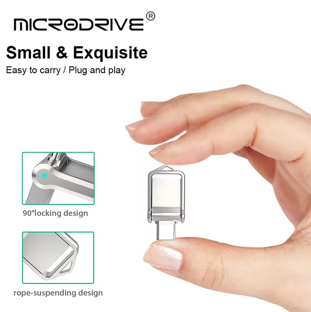 Двухсторонняя флешка USB и Type-C флешка Microdrive 64GB - изображение 5