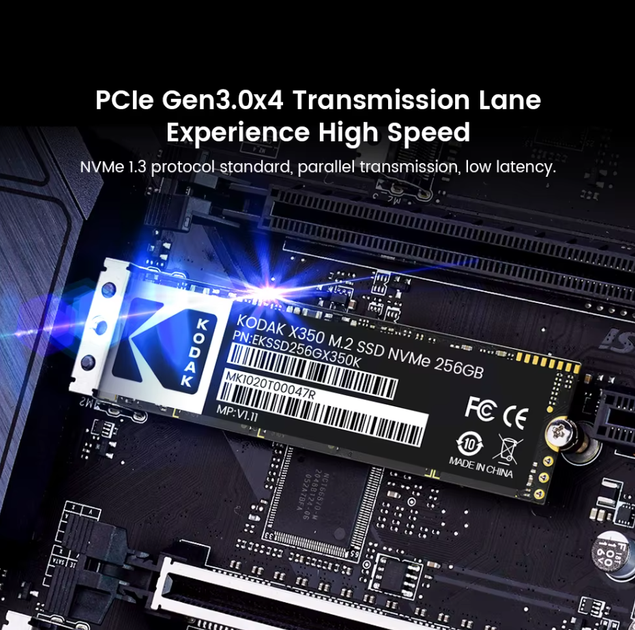 SSD M.2 NVMe 2280 Gen3x4 диск накопитель Kodak X350 Series 512GB