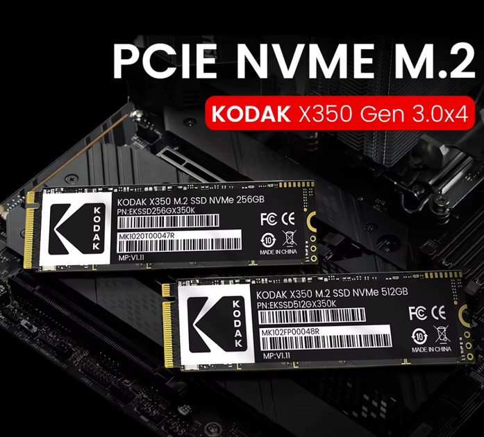 SSD M.2 NVMe 2280 Gen3x4 диск накопитель Kodak X350 Series 512GB