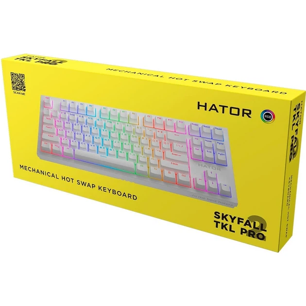 Клавиатура Hator Skyfall 2 TKL PRO Orange USB White (HTK-751) [96368] - изображение 6