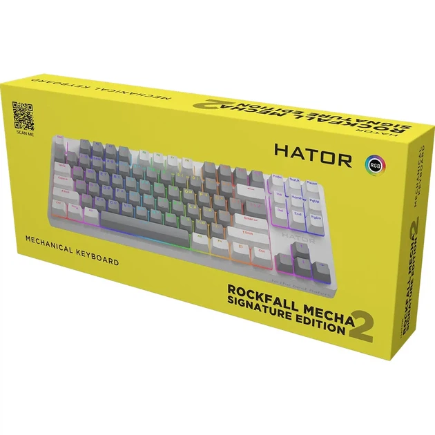 Клавіатура Hator Rockfall 2 Mecha Signature Edition USB Белый/Серый/Белый (HTK-521-WGW) [103447] - зображення 6