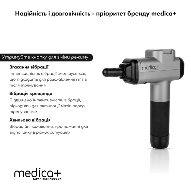 Перкусійний ручний масажер для тіла та м'язів MEDICA+ MassHand Pro 6.0 - зображення 11