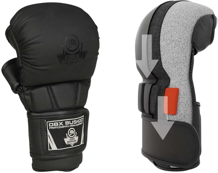 Rękawice MMA Bushido Black Master E1v9 rozmiar M Black (5902539019551) - obraz 6