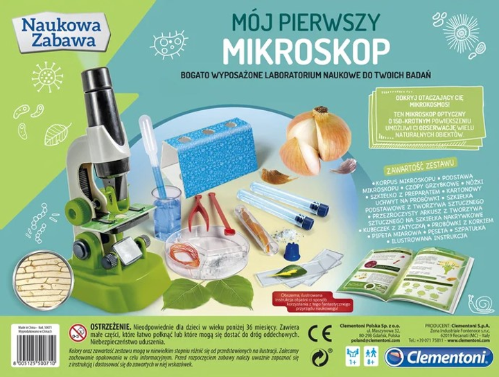 Zestaw do eksperymentów naukowych Clementoni Mój pierwszy mikroskop (8005125500710) - obraz 5