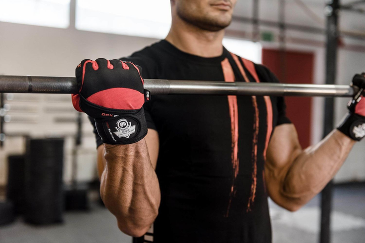 Рукавички для фітнесу Bushido GRIP-X WG-161 M Black/Red (5902539012521) - зображення 9