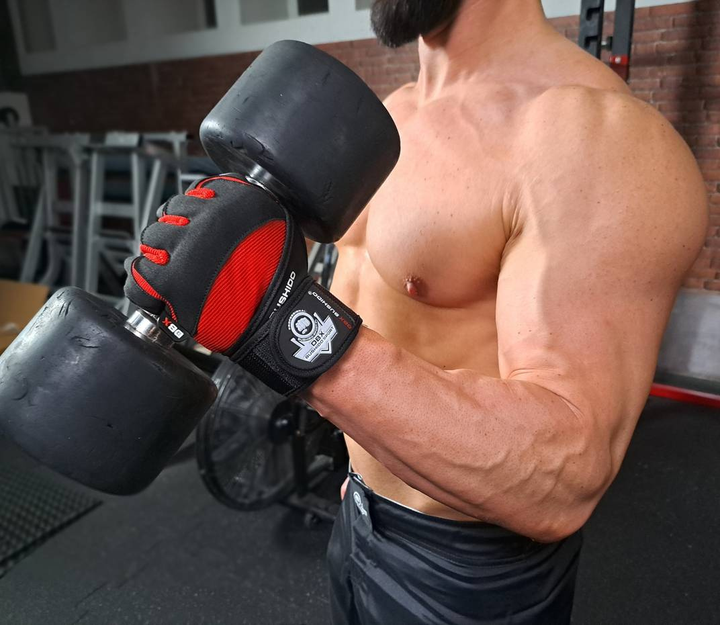Рукавички для фітнесу Bushido GRIP-X WG-161 L Black/Red (5902539012538) - зображення 10