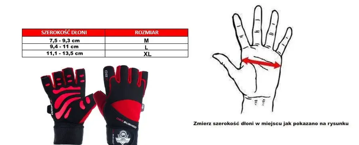 Рукавички для фітнесу Bushido GRIP-X WG-161 XL Black/Red (5902539012545) - зображення 7