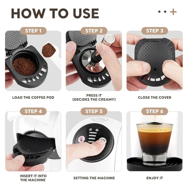 Многоразовый адаптер капсула для кофеварки Krups, Delonghi, Nescafe Dolce Gusto, Piccolo XS, Genio S чорний - изображение 5