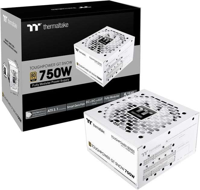 Zasilacz Thermaltake Toughpower GT Snow 750W (PS-TPT-0750FNFAGE-W) - obraz 6