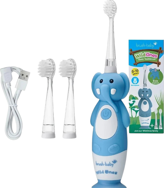 Szczoteczka dla dzieci Brush-Baby WildOnes Sonic Słoń 0-10 lat (5060178102741) - obraz 2