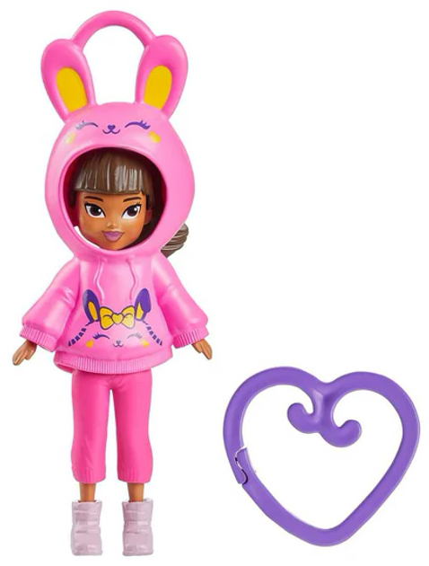 Ігровий набір Polly Pocket Plush Лялька в худі Кролик HRD63 (194735174010) - зображення 1