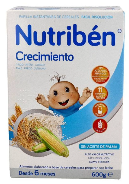 Дитяча мультизлакова каша Nutriben Nutribn Growth Cereals 600 г (8430094056317) - зображення 1