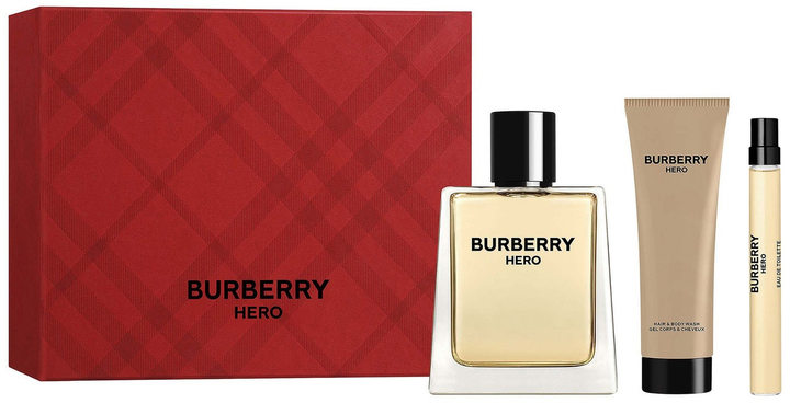 Набір для чоловіків Burberry Hero Парфумована вода 100 мл + Парфумована вода 10 мл + Гель для душу 75 мл (3616305255228) - зображення 1