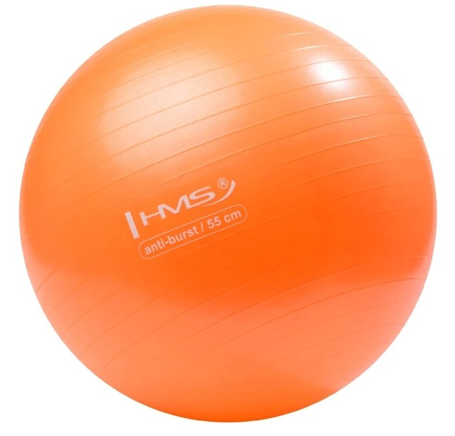 Piłka do ćwiczeń HMS 55 cm ANTI-BURST YB02 NEW pomarańczowy (5907695554809) - obraz 3