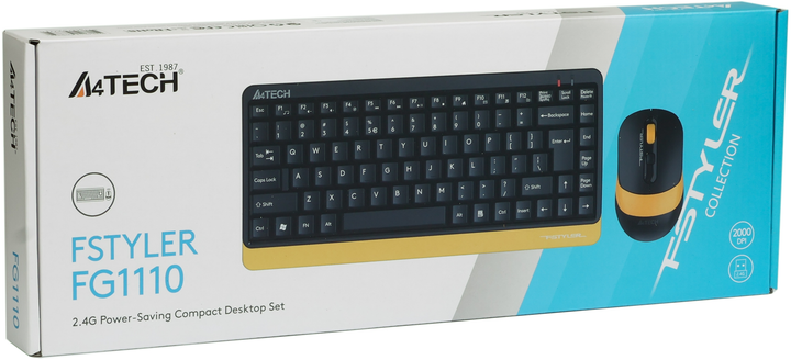 Комплект беспроводной A4Tech Fstyler FG1110 Bumblebee (4711421987752) - изображение 7