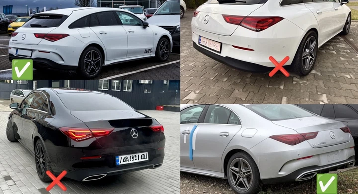 Дифузор заднього бампера з насадками (AMG Line CLA45) для Mercedes CLA C118 2019+ - зображення 7