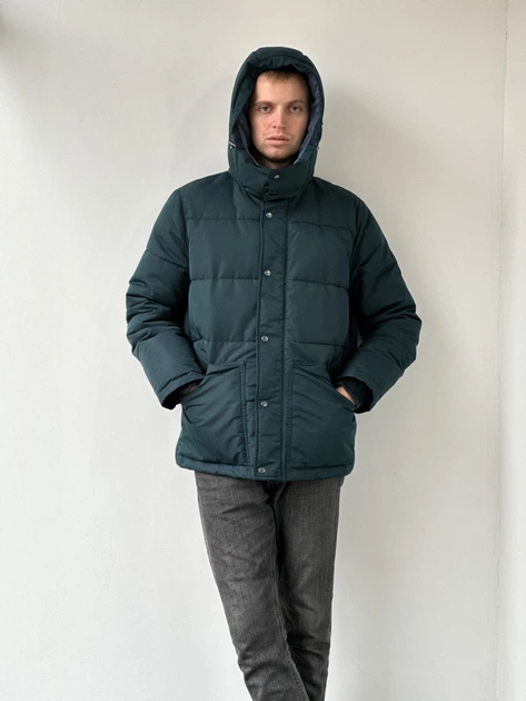 Стильная мужская зимняя куртка GAP с капюшоном зеленая M - изображение 7