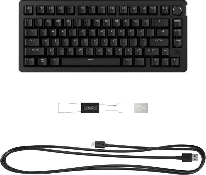 Klawiatura przewodowa HyperX Alloy Rise 75 PBT HX Red USB Black (7G7A4AA) - obraz 3