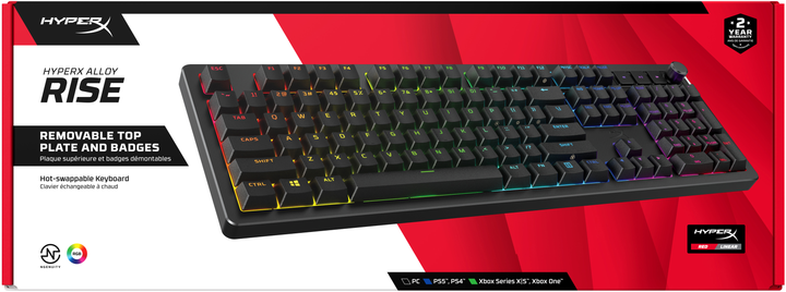 Klawiatura przewodowa HyperX Alloy Rise PBT HX Red USB Black (7G7A3AA) - obraz 8
