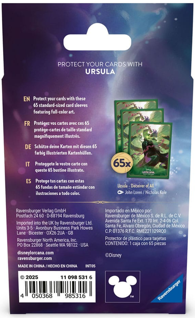 Zestaw koszulek na karty do gry Ravensburger Disney Lorcana (Zestaw 07) Sleeves B Ursula (4050368985316) - obraz 3