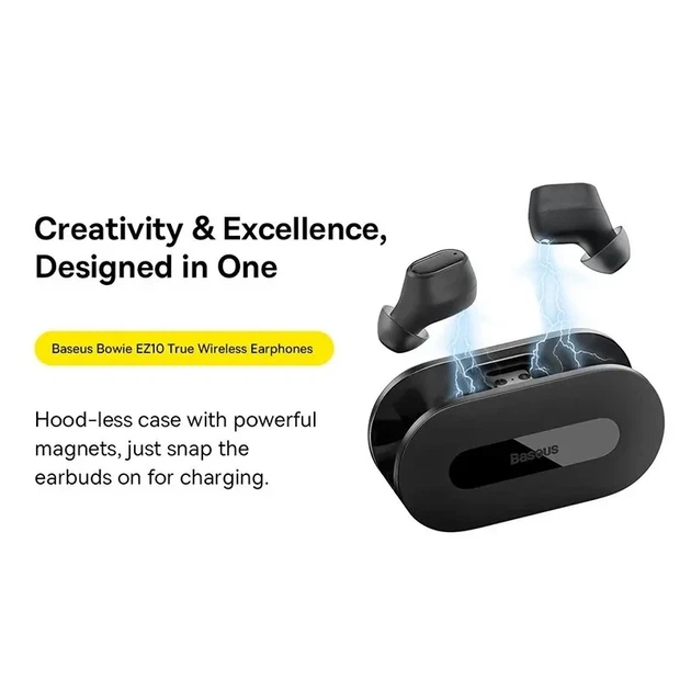 Навушники Baseus Bowie EZ10 TWS Bluetooth 5.3 HiFi 0.06' DLCC і швидкою зарядкою/ білі - Фото 7 Навушники Baseus Bowie EZ10 TWS Bluetooth 5.3 HiFi 0.06' DLCC і швидкою зарядкою/ білі - зображення 7