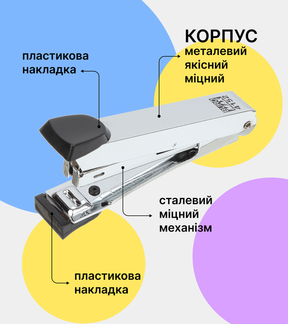 Степлер Buromax №10 12 листов Черный (BM.4152-01) - изображение 3