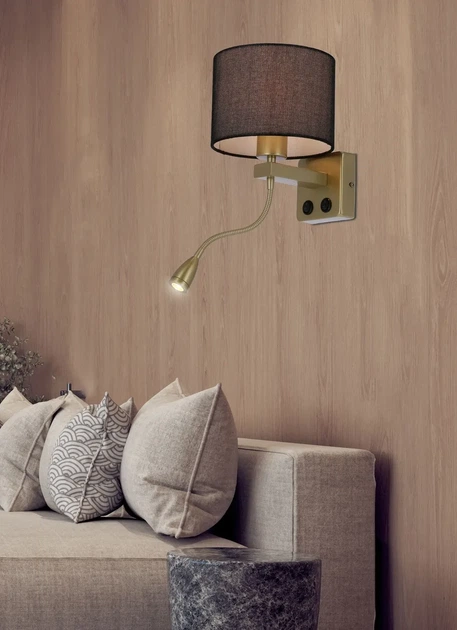 Бра Candellux POLO 1x60w E27 метал текстиль золото (21-20260) - Фото 2 Бра Candellux POLO 1x60w E27 метал текстиль золото (21-20260) - изображение 2