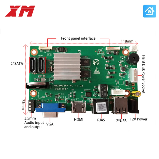 Модуль IP видеорегистратора XMEye h.265 36ch 4K NBD80N36RA-KL-V3 (0847) - Фото 2 Модуль IP видеорегистратора XMEye h.265 36ch 4K NBD80N36RA-KL-V3 (0847) - изображение 2