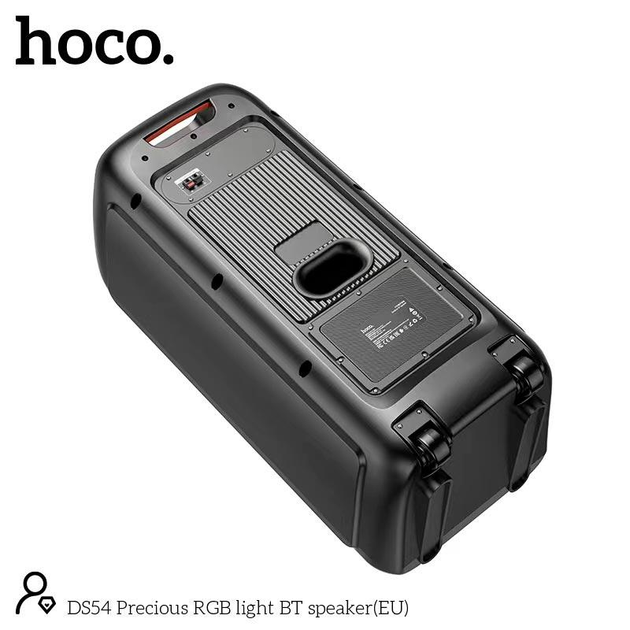 Портативна бездротова Bluetooth колонка акустика-караоке з мікрофоном Hoco DS54 BT5.0, TWS, TF/USB/AUX, 25Wx2, 3H, 1mic, remorte Black - зображення 4