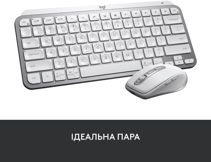 Клавіатура бездротова Logitech MX Keys Mini Wireless Illuminated UA Pale Grey (920-010499) - зображення 12